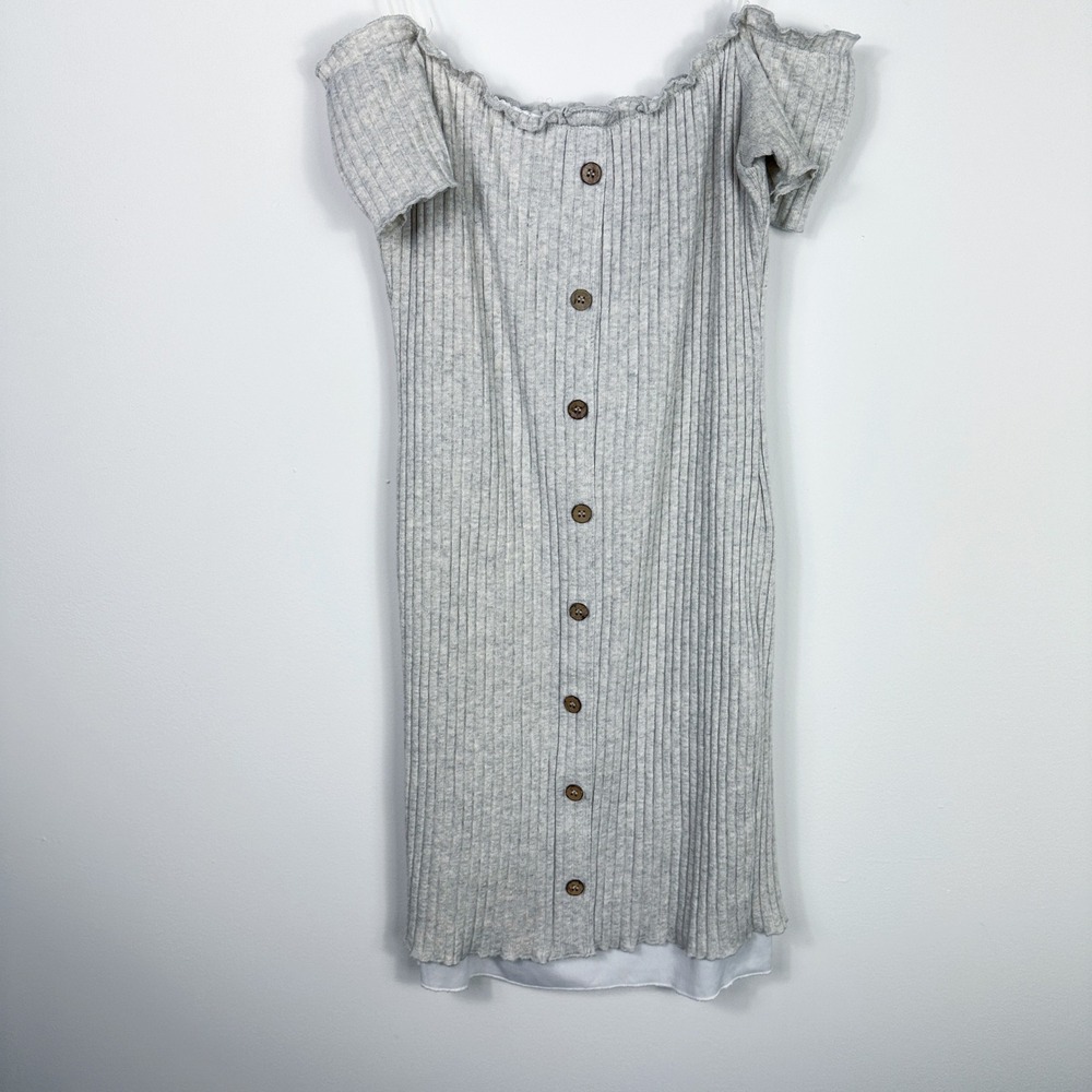 Rue21 Womens Off Shoulder Bodycon Dress Y2K Balletcore Cottage Stretch‎ Size XL